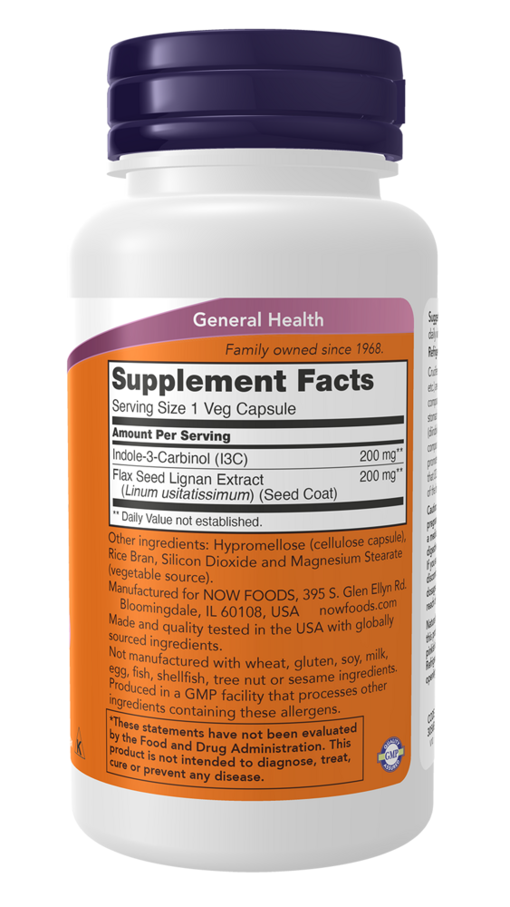 Indole-3-Carbinol 200 mg Supplement Facts Label