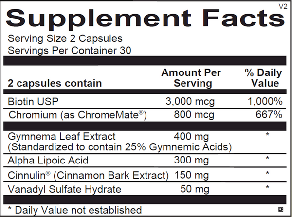 Diaxinol Supplement Facts Label