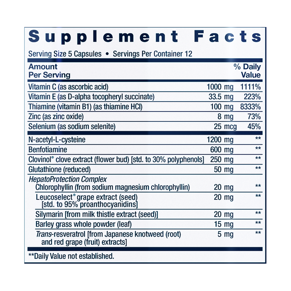 Anti-Alcohol Complex Supplement Facts Label