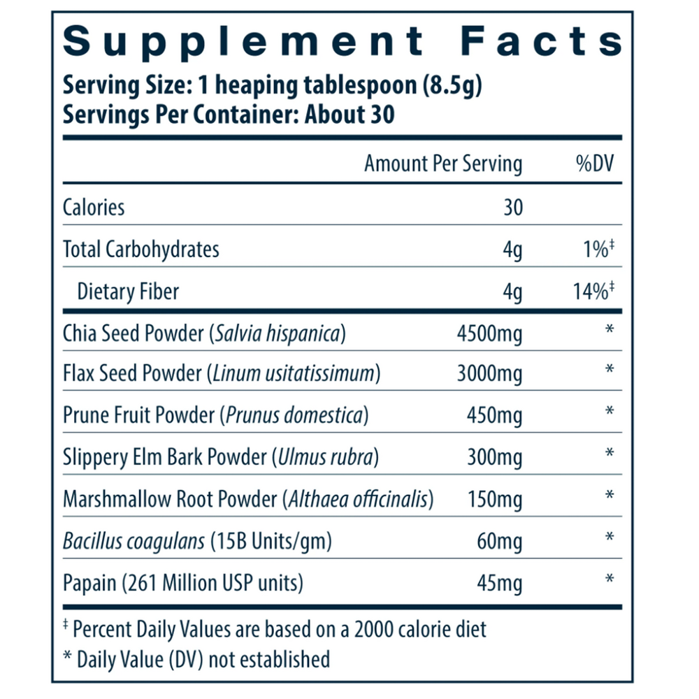 Whole Fiber Fusion Supplement Facts Label