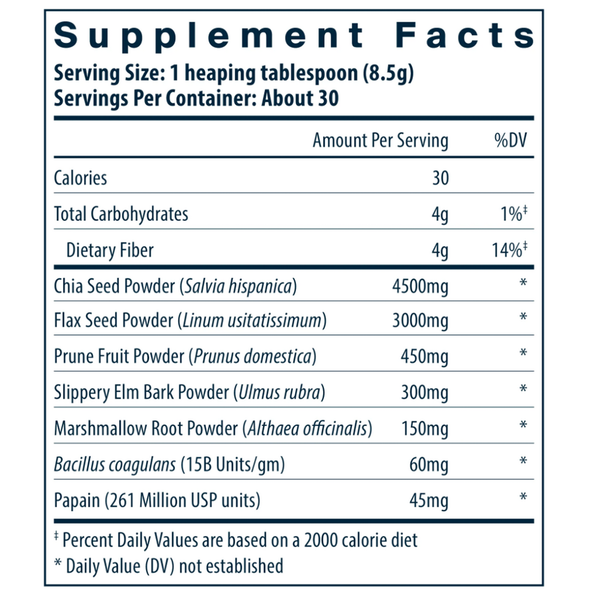 Whole Fiber Fusion Supplement Facts Label