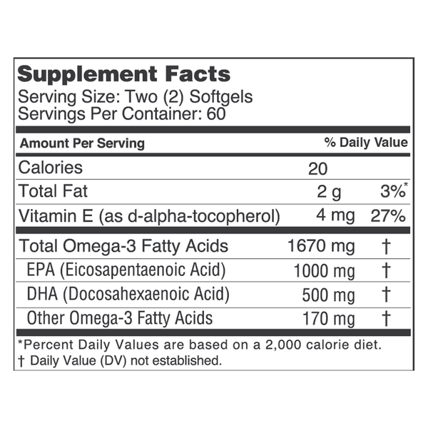 Best Catch Omegas Supplement Facts Label