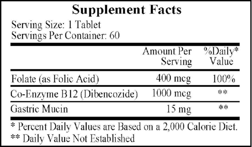 Dibencozide Supplement Facts Label