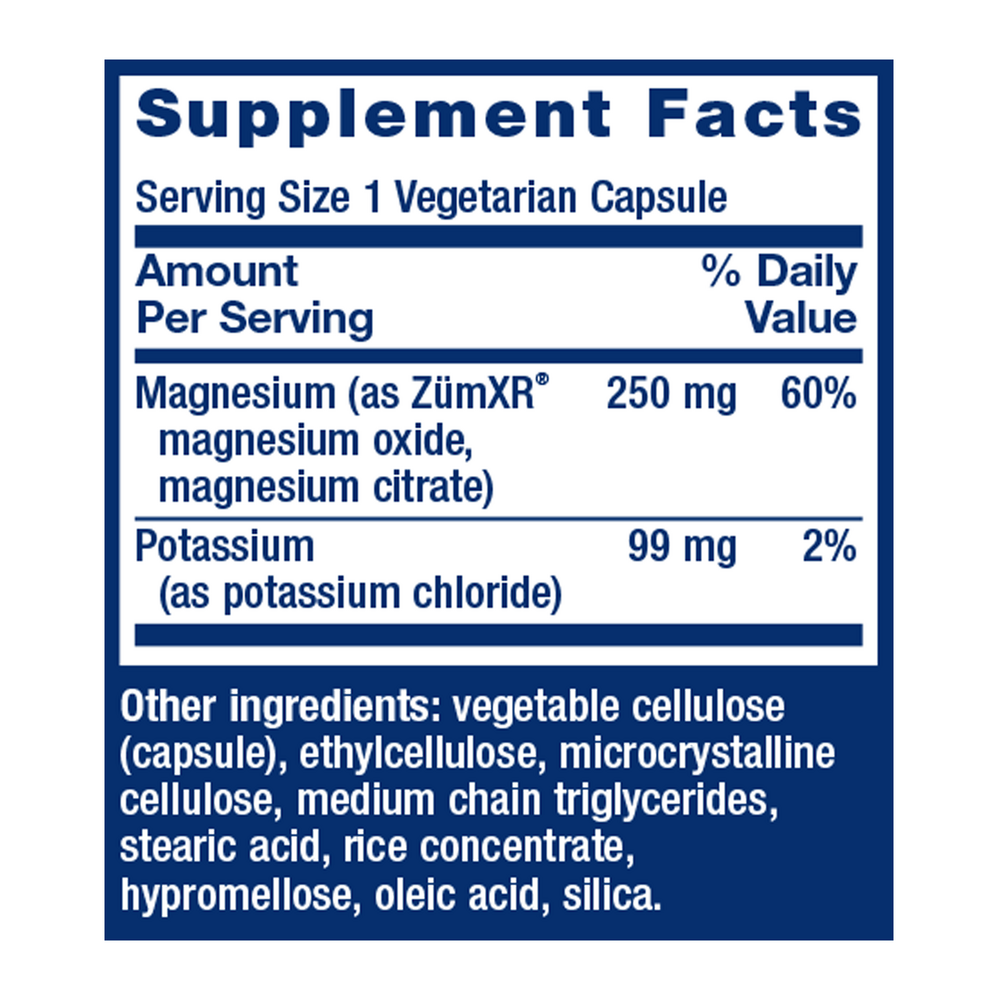 Potassium with Extend-Release Magnesium Supplement Facts Label