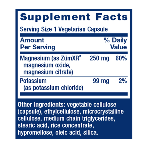 Potassium with Extend-Release Magnesium Supplement Facts Label