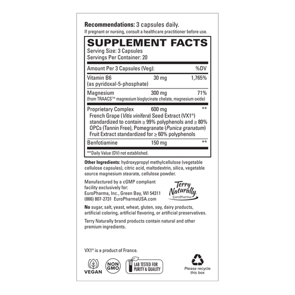 Clinical OPC Heart Supplement Facts Label