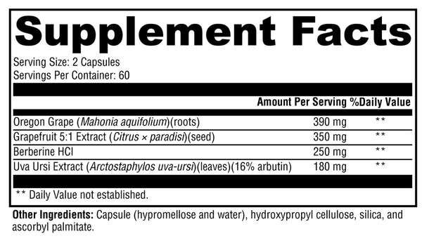 Berbemycin Supplement Facts Label
