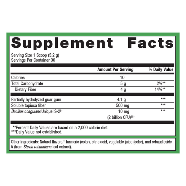 UltraFlora Fiber Prebiotic & Probiotic Supplement Facts Label