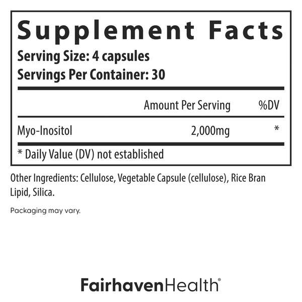 Myo-Inositol Supplement Facts Label