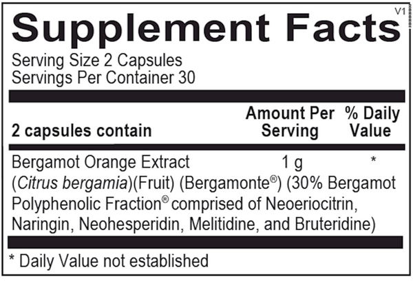 Bergamot BPF Supplement Facts Label
