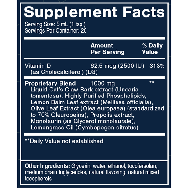 Cat's Claw V-Max Supplement Facts Label