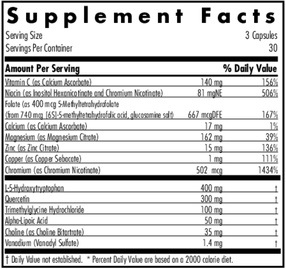 Seratonin Supplement Facts Label