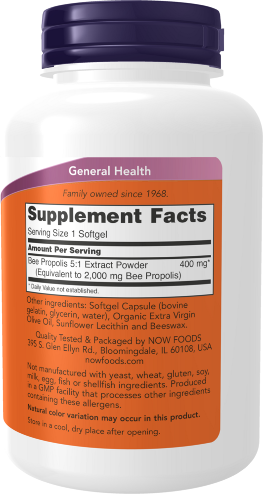 Propolis 2000 5:1 Extract Supplement Facts Label