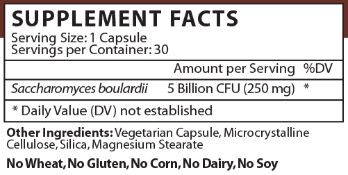 Saccharomyces Boulardii Supplement Facts Label