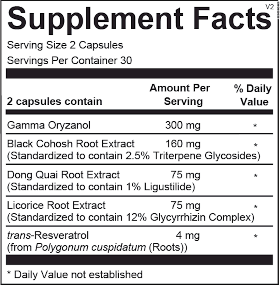 Femarin Supplement Facts Label