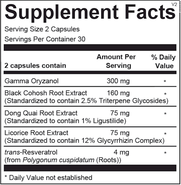 Femarin Supplement Facts Label