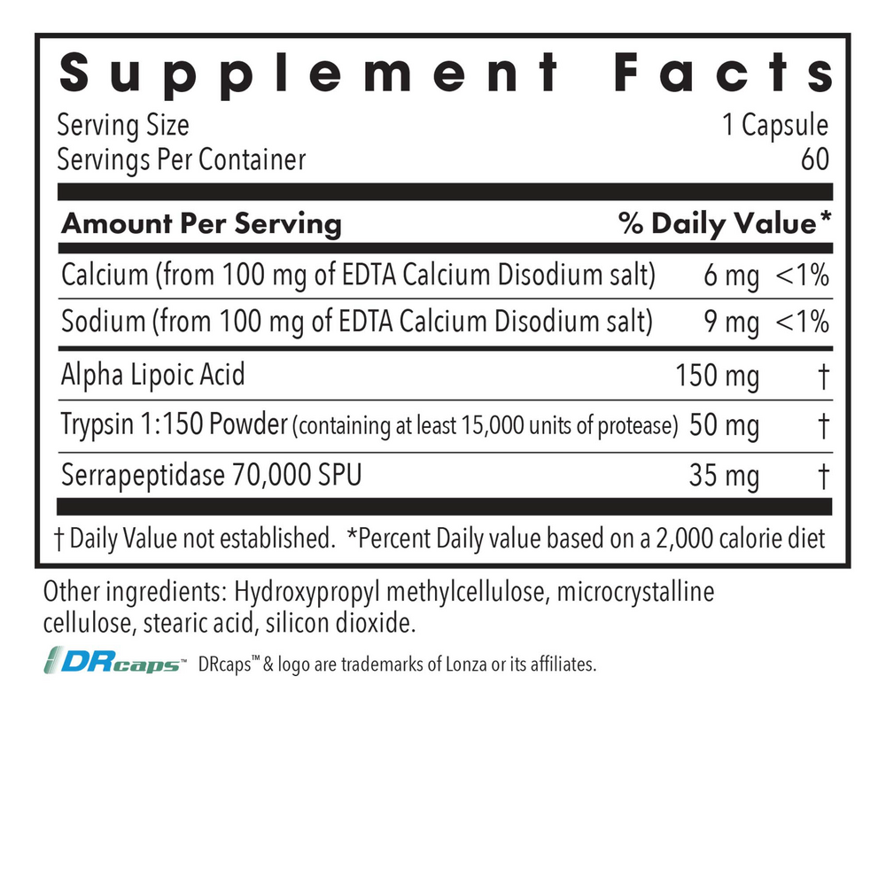 Biofilm Neutralizer* with EDTA Supplement Facts Label
