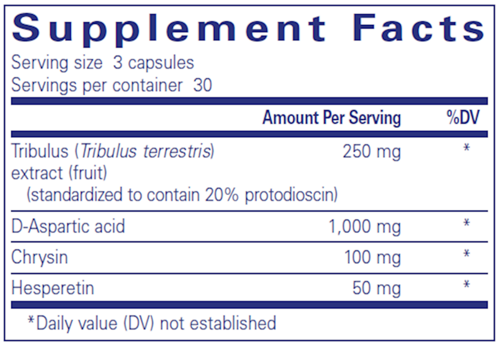 Tribulus Formula Supplement Facts Label
