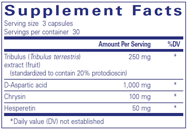 Tribulus Formula Supplement Facts Label