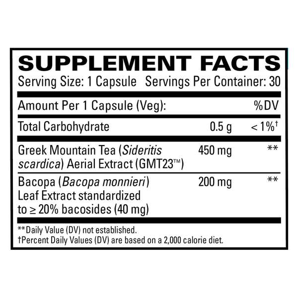 Cognitive Health Plus Supplement Facts Label