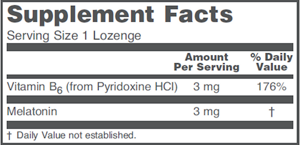 Melatonin 3 mg Supplement Facts Label