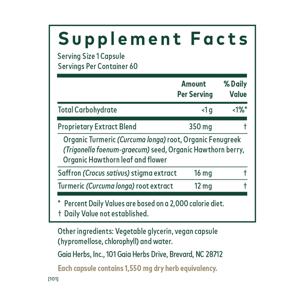 Serenocin Heart-Brain Axis Supplement Facts Label