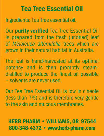 Tea Tree Oil/Melaleuca alternifolia Supplement Facts Label