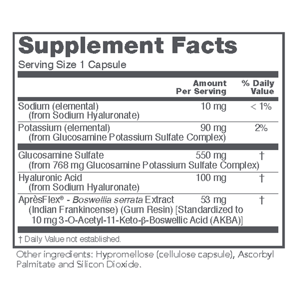 Proto-Flex Supplement Facts Label