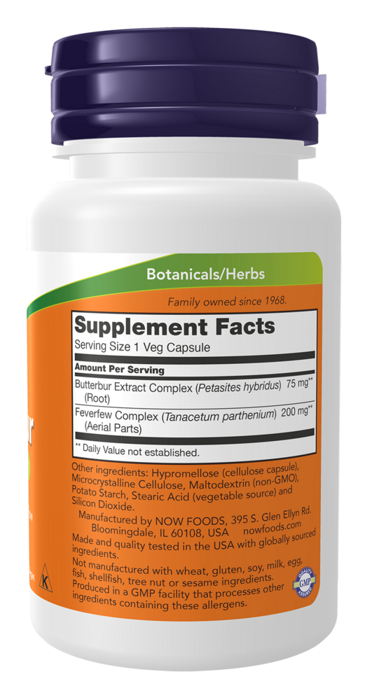 Butterbur Supplement Facts Label