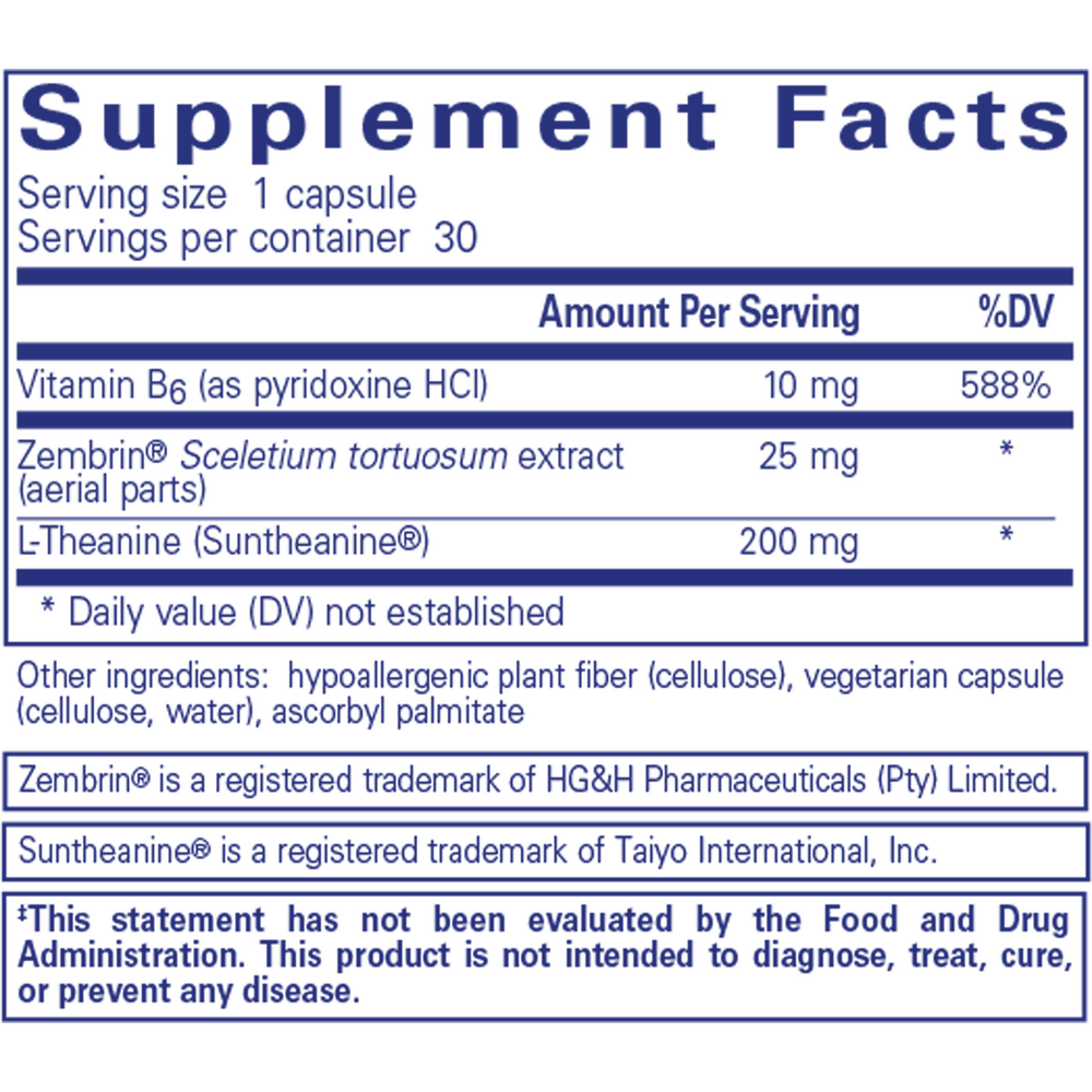 Rapid Calm Supplement Facts Label