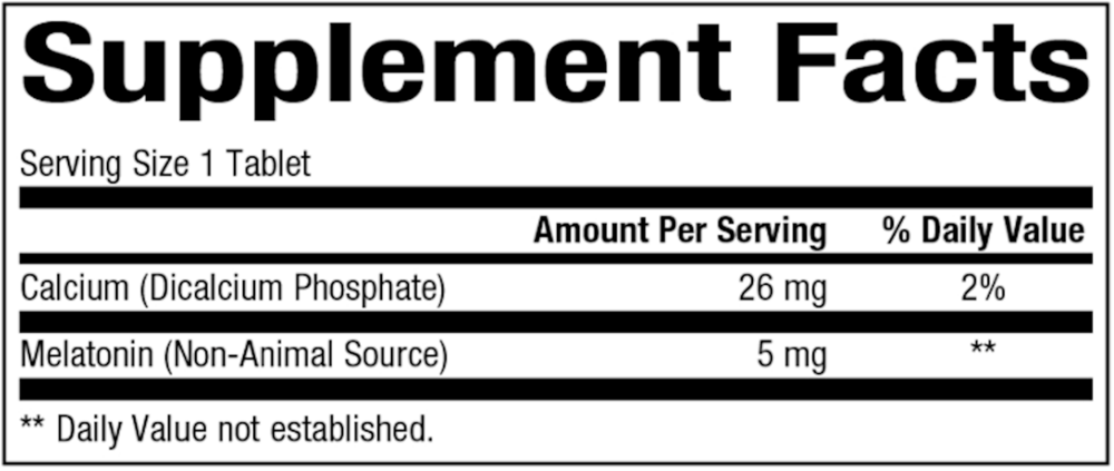 Melatonin Time Release 5 mg Supplement Facts Label