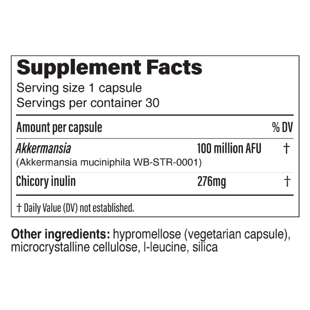 Pendulum Akkermansia Supplement Facts Label