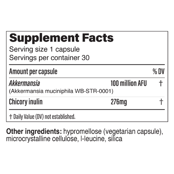 Pendulum Akkermansia Supplement Facts Label