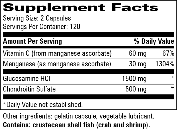 G/C 1000® Supplement Facts Label