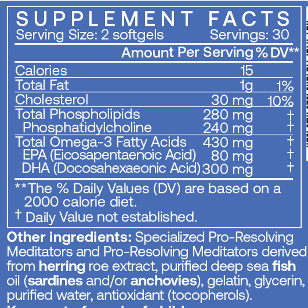 Resolvin (Formerly Fish Oil+) Supplement Facts Label