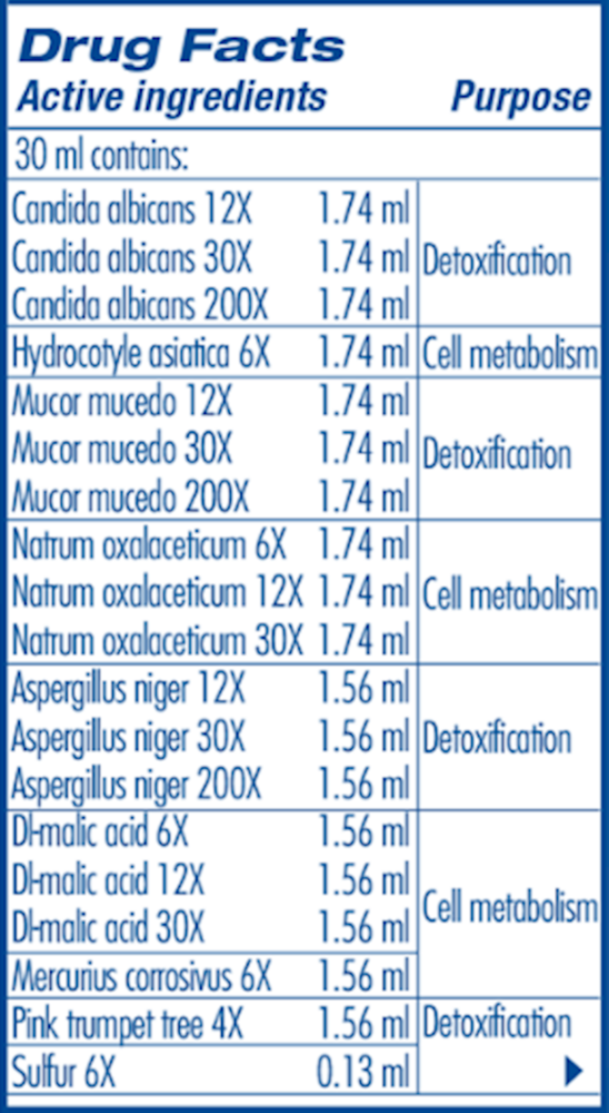 Micox Supplement Facts Label