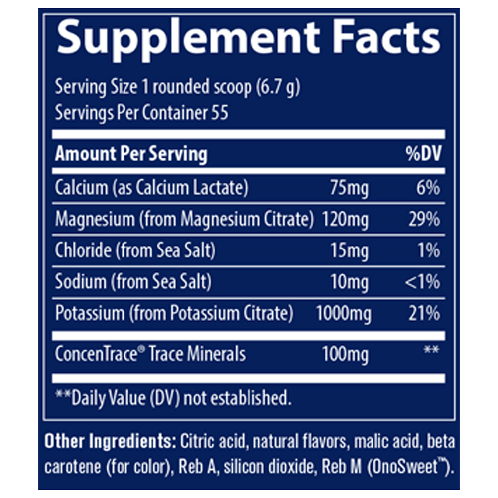 Keto Electrolyte Powder Supplement Facts Label