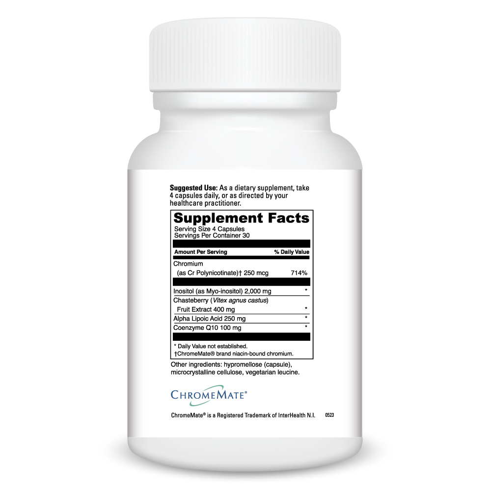 Inositol + Vitex Plus Supplement Facts Label
