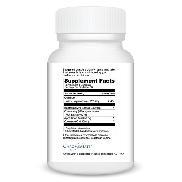 Inositol + Vitex Plus Supplement Facts Label