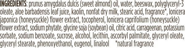 Hand Cream Almond Milk Supplement Facts Label
