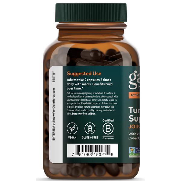 Turmeric Supreme Joint Supplement Facts Label