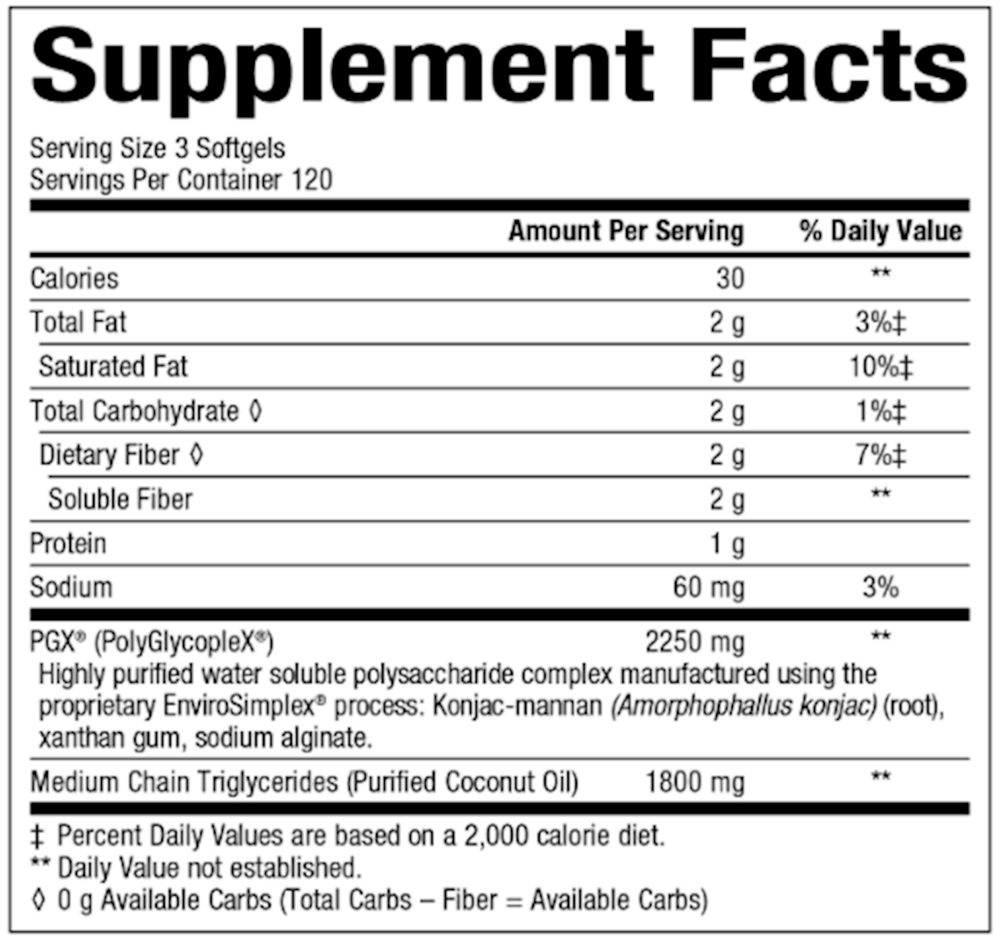 PGX Daily Ultra Matrix Supplement Facts Label