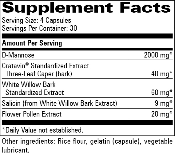 U-Tract Complex Caps Supplement Facts Label