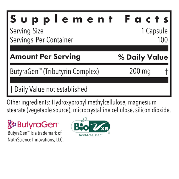 ButyrEn™ Supplement Facts Label