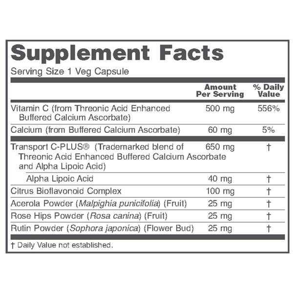 ProtoSorb C 500 Supplement Facts Label