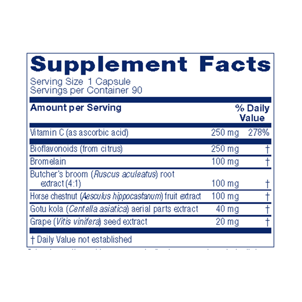 VeinoBlend Supplement Facts Label