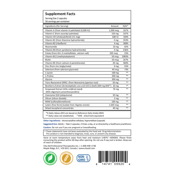 Collagen Restore Supplement Facts Label
