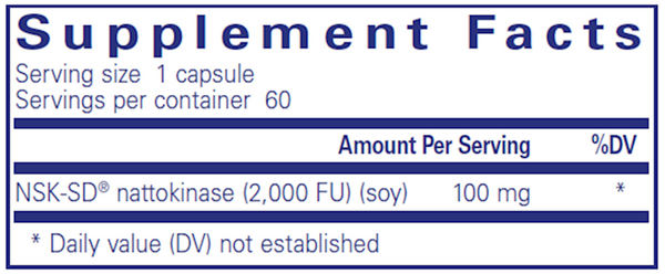 NSK-SD 100 Mg. 120's Supplement Facts Label