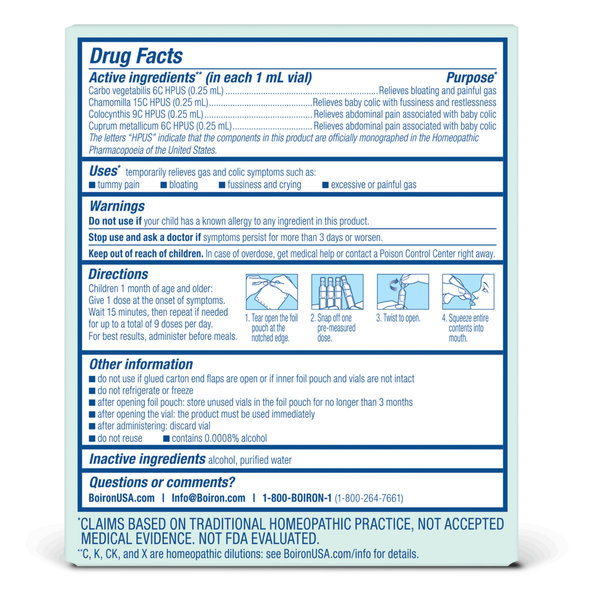 Camilia® Tummy Supplement Facts Label