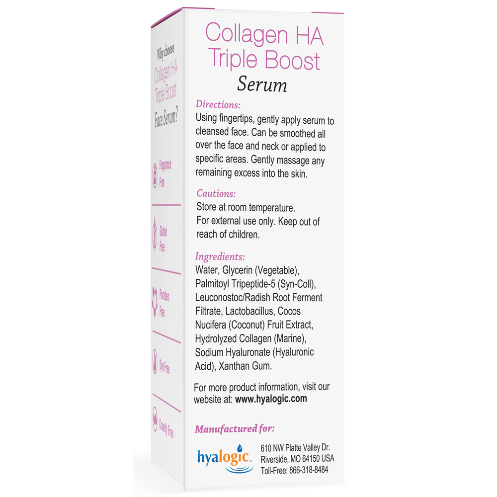 Collagen Serum Supplement Facts Label